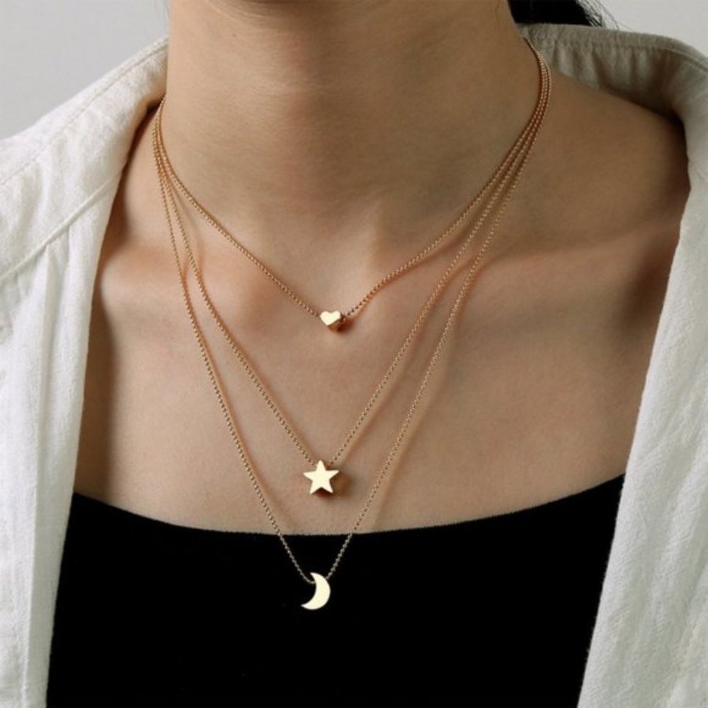 Vintage Multilayer Bohemian Star Moon Love Collar